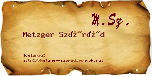 Metzger Szórád névjegykártya